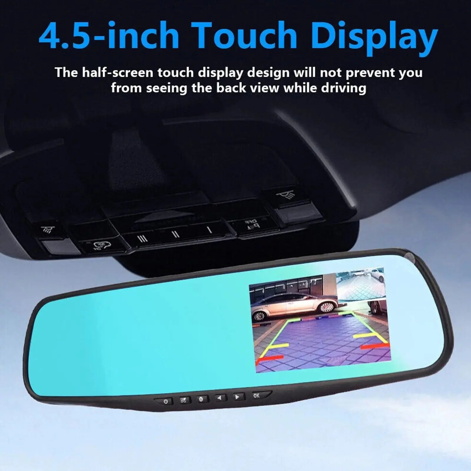 Dashcam Auto 1080P HD con Specchietto Retrovisore - Doppia Telecamera Anteriore e Posteriore LUMENA SHOP