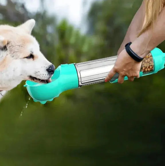 Borraccia 3-in-1 per Cani con Dispenser Acqua e Cibo - Portatile da Viaggio LUMENA SHOP