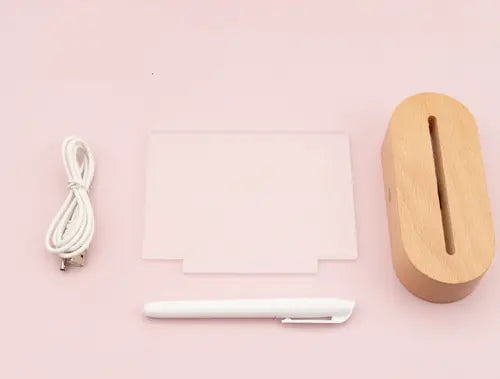 Lampada da Tavolo LED con Lavagna Messaggi - Luce Notturna Decorativa per Camera LUMENA SHOP