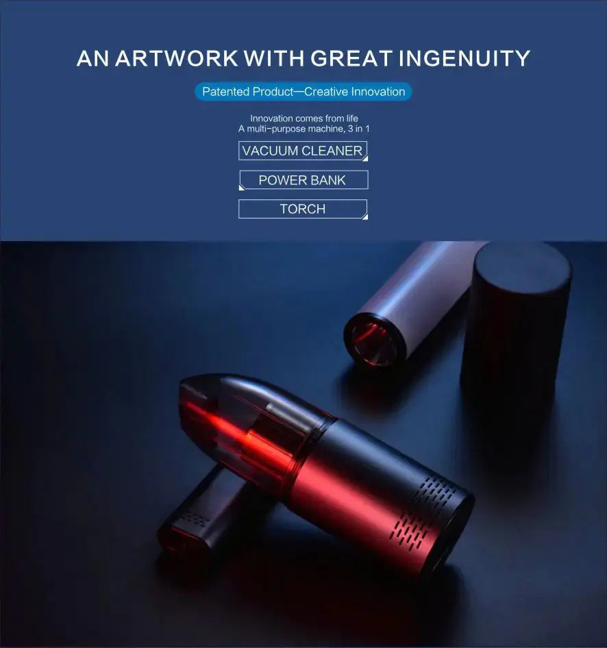 Aspirapolvere Portatile Wireless per Auto - Alta Potenza Ricaricabile USB LUMENA SHOP