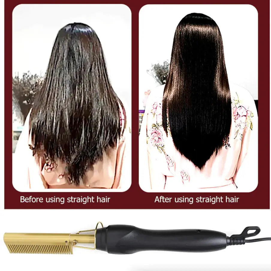 Hair Straightener Comb Pro Electric Beard Straightening Comb Heat Hot Comb Press LUMENA SHOP