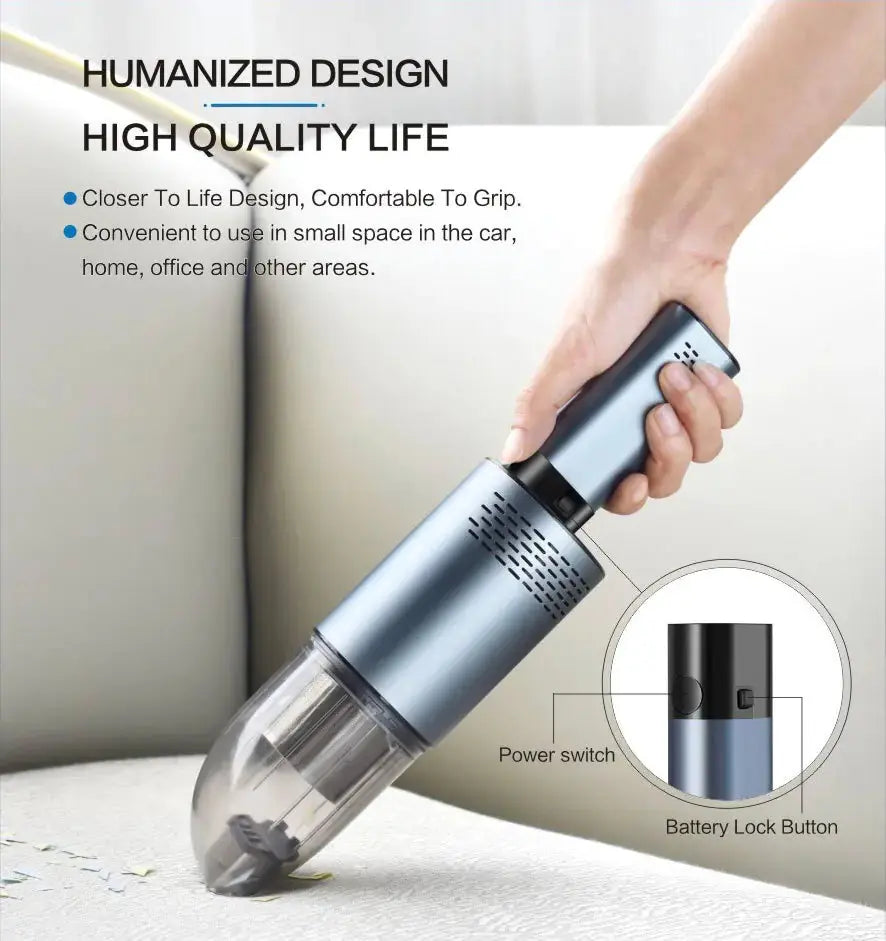 Aspirapolvere Portatile Wireless per Auto - Alta Potenza Ricaricabile USB LUMENA SHOP