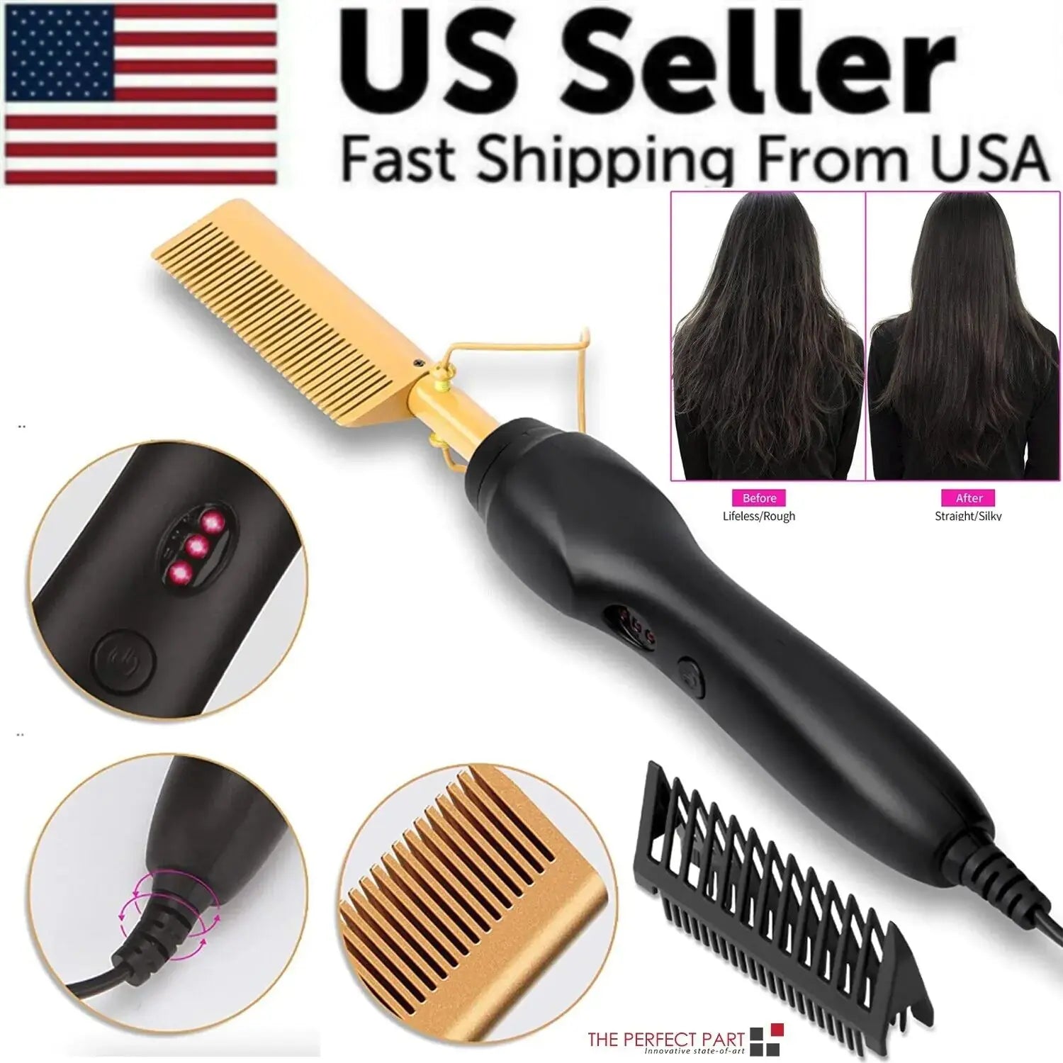 Hair Straightener Comb Pro Electric Beard Straightening Comb Heat Hot Comb Press LUMENA SHOP